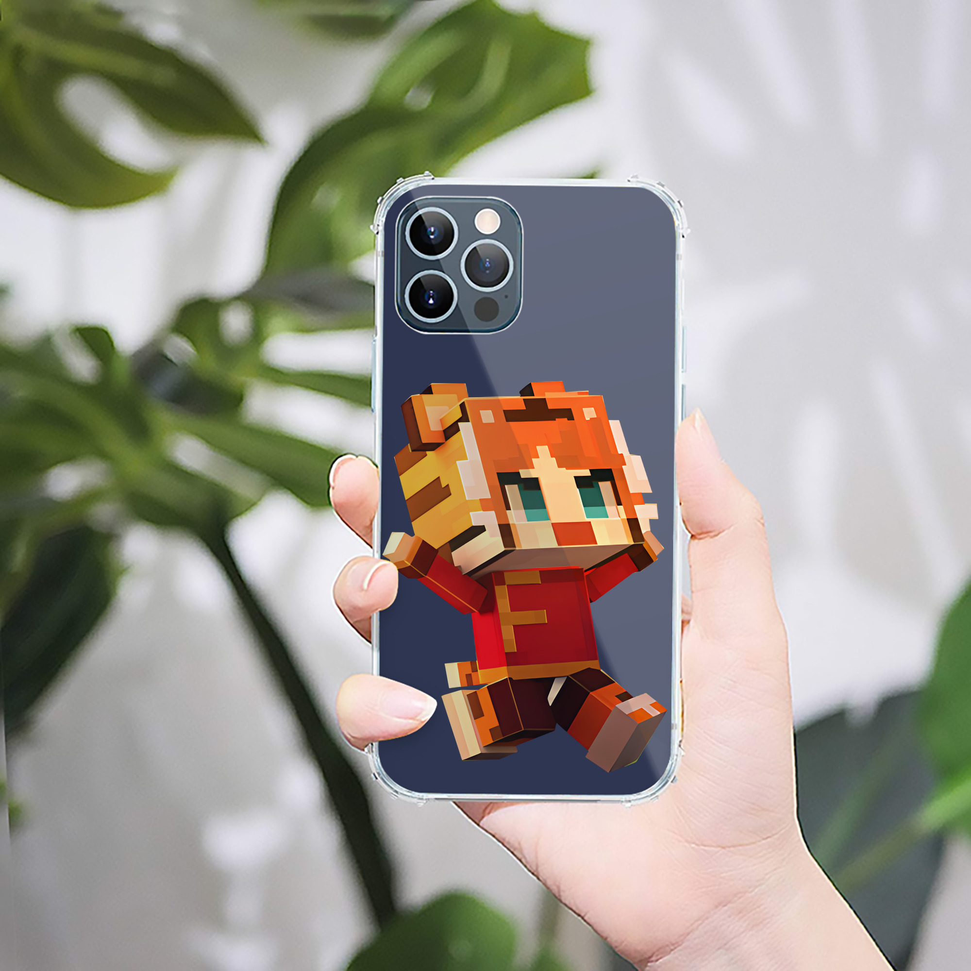 （画像用） マインクラフト ブロックの世界 Minecraft MC Block world 【iPhone 12シリーズ対応】透明スマホケース（クリアソフトケース）